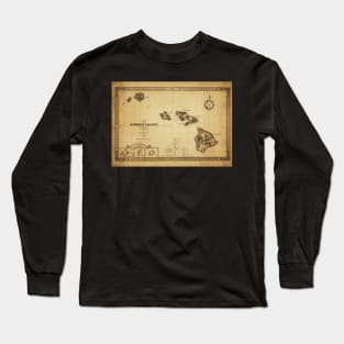 Old Map - Vintage - Hawaii Long Sleeve T-Shirt